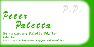 peter paletta business card